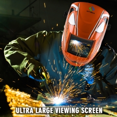 HITBOX Welding Helmet ​Auto Darkening - Large Viewing Screen True Color Welding Hood, Solar Lithium Dual Power Helmets 4 Arc Sensor for TIG MIG Arc Weld Grinding Welder Mask