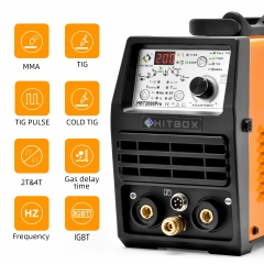 HITBOX Tig Welder Arc Tig Pulse TIG Dual 110V 220V Voltage 3 in 1 TIG200P Argon Welding Machine Inverter Welder